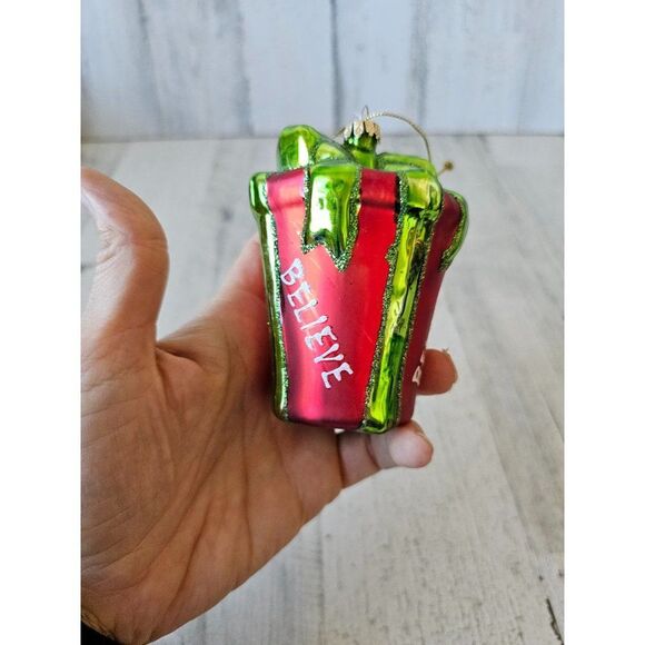 SOL OUT! St Nicholas Glass present ornament Xmas tree square - Picture 3 of 8